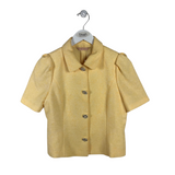 2PC BLAZER/SKIRT SHORT SLEEVE OUTFIT YELLOW SMALL