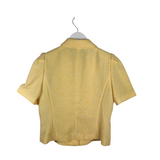2PC BLAZER/SKIRT SHORT SLEEVE OUTFIT YELLOW SMALL