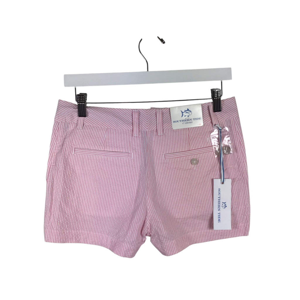 SOUTHERN TIDE NWT$75 SEERSUCKER MINI SHORTS PINK WHITE 0