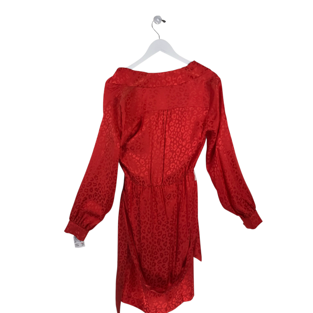 TRINA TURK NWT$109 ANIMAL PRINT LONG SLEEVE DESIGNER DRESS VERMILION 6