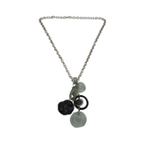 ANTICA MURRINA GLASS STONES STMT NECKLACE SILVER BLACK