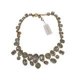 TALBOTS NWT$79 STMT RHINESTONES NECKLACE SILVERTONE