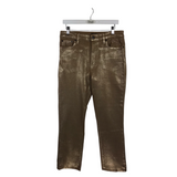 LAUREN RALPH LAUREN METALLIC STRAIGHT LEG JEANS GOLD 10