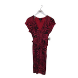 LAUNDRY BY SHELLI SEGAL RUCHING CAP SLEEVE DRESS PINK BLACK 6