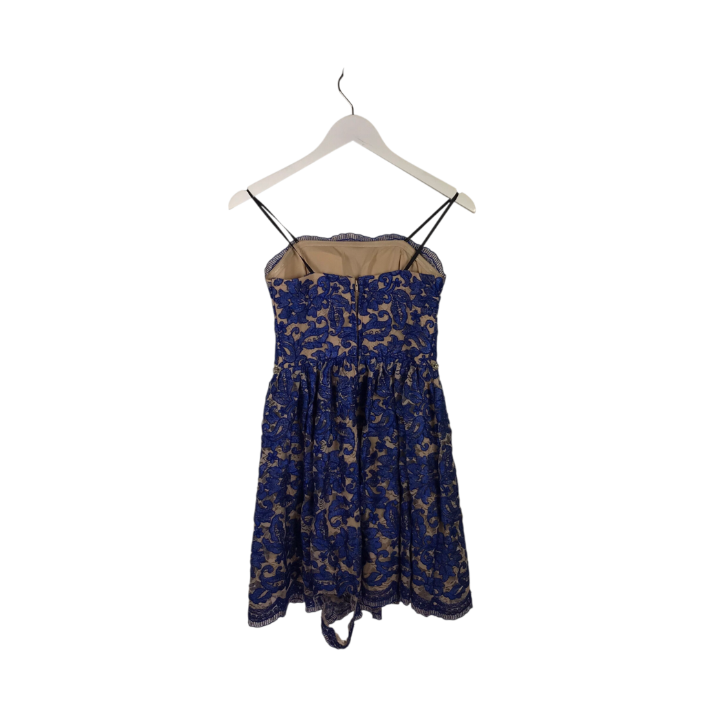 STRAPLESS RHINESTONES DRESS NUDE BLUE 5