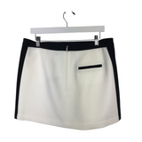 BCBGMAXAZRIA NWT$138 MINI DESIGNER SKIRT OFF WHITE BLACK LARGE