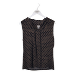 CHICO'S NWT$45 PRINT SLEEVELESS TOP BLACK GOLD 2