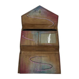 ANUSCHKA RET$70 TRIFOLD PAINTED BUTTERFLY FLORAL WALLET 7”x5”x0.5”