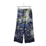 J JOIE FLORAL WIDE LEG PANT WHITE BLUE 2