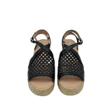 FRANCO SARTO ESPADRILLE SANDAL SHOES BLACK TAN 8M