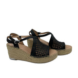 FRANCO SARTO ESPADRILLE SANDAL SHOES BLACK TAN 8M