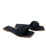 FLAT SLIDE SHOES BLACK 9