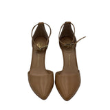 VINCE CAMUTO WEDGE ANKLE STRAP SHOES BROWN 8M