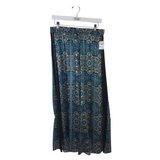JOHNNY WAS NWT$375 SILK PRINT DESIGNER PANT BLUE TAN SMALL