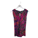 NWT$89 HALTER TOP PINK GREEN MEDIUM