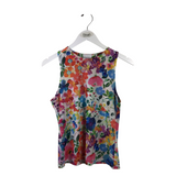 NWT$90 MESH TANK DESIGNER TOP WHITE ORANGE MEDIUM