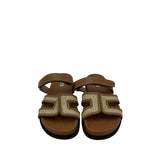 BIBI LOU TWEED SLIDE SHOES BROWN TAN 11