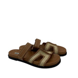 BIBI LOU TWEED SLIDE SHOES BROWN TAN 11