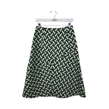 JIL SANDER NWT$1000+ PRINT MIDI DESIGNER SKIRT GREEN WHITE 34
