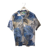 CUBAVERA NWT SHORT SLEEVE MEN SHIRT BLUE BLACK MEDIUM