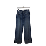 PAIGE RET$259 WIDE ANKLE CUFF DESIGNER JEANS BLUE 25