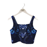 JOHNNY WAS RET$140 REVERSIBLE FLORAL ACTIVE TANK DESIGNER TOP MULTI LARGE