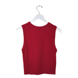 KNIT SLEEVELESS DESIGNER TOP RED XLARGE