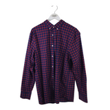 BANANA REPUBLIC PLAID LONG SLEEVE MEN SHIRT NAVY RED XLARGE