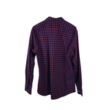 BANANA REPUBLIC PLAID LONG SLEEVE MEN SHIRT NAVY RED XLARGE