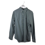 RALPH LAUREN PLAID LONG SLEEVE MEN SHIRT GREEN WHITE LARGE