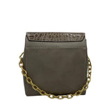 ERIC JAVITS CHAINLINK CROSSBODY HANDBAG GOLD BROWN 7.5”x7”x4”