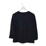 MASSIMO DUTTI PLEATS LONG SLEEVE DESIGNER TOP BLACK 6