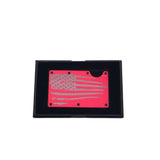 TATTERED FLAG LASER ENGRAVED RFID WALLET MEN ACCESSORIES RED