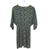 LOFT FLORAL 3/4 SLEEVE DRESS BLACK PINK XS
