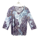 CHICO'S LONG SLEEVE TOP BLUE YELLOW 2