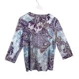 CHICO'S LONG SLEEVE TOP BLUE YELLOW 2