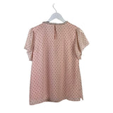 LOFT FLARE SHORT SLEEVE TOP PINK BLACK XS