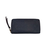 LOUIS VUITTON ZIPPY MONOGRAM EMPREINTE LEATHER LUXE WALLET NAVY 8”x3.5”x0.5”