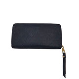 LOUIS VUITTON ZIPPY MONOGRAM EMPREINTE LEATHER LUXE WALLET NAVY 8”x3.5”x0.5”