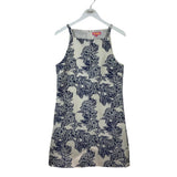 THML JACQUARD SLEEVELESS DRESS CREAM NAVY SMALL