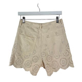 DENIM EYELET SHORTS CREAM WHITE SMALL