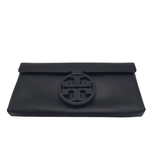 TORY BURCH RET$398 LEATHER CLUTCH HANDBAG BLACK