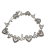 HEART RHINESTONES BELT WOMEN'S ACCESSORIES SILVER OS