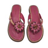 BRIGHTON FLOWER FLIP FLOPS SHOES PINK 7N