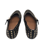 DOLCE VITA BALLET FLAT STUDS SHOES BLACK GOLD 9