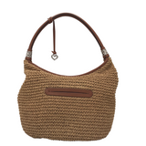 BRIGHTON RET$250 CROCHET SHOULDER HANDBAG TAN BROWN