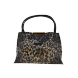 BY FAR CLEAR LEOPARD PRINT HANDBAG BLACK BROWN