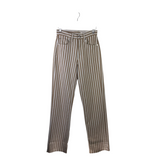 RAG & BONE NWT$298 STRIPE STRAIGHT LEG DESIGNER JEANS TAN WHITE 23