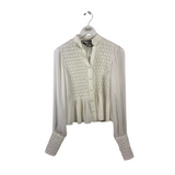 ALEXIS LONG SLEEVE DESIGNER BLOUSE WHITE SMALL