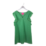 LILLY PULITZER EYELET RUFFLE SLEEVE DESIGNER DRESS MINT MEDIUM